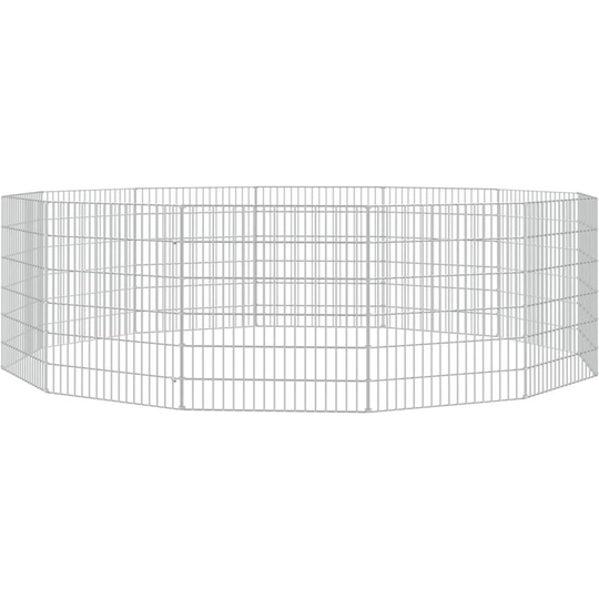 Vidaxl - 12-Panel Rabbit Cage 54x60 cm Galvanised Iron Silver