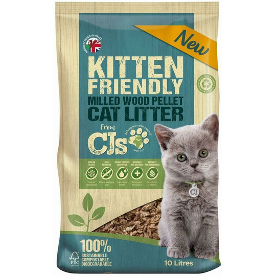 Wood Pine Cat Litter (10L) (Green/Cream) - Green/Cream - Cj ' S