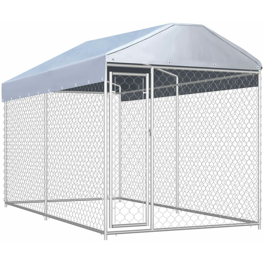 Outdoor Dog Kennel with Canopy Top 382x192x235 cm VDTD06396 - Topdeal