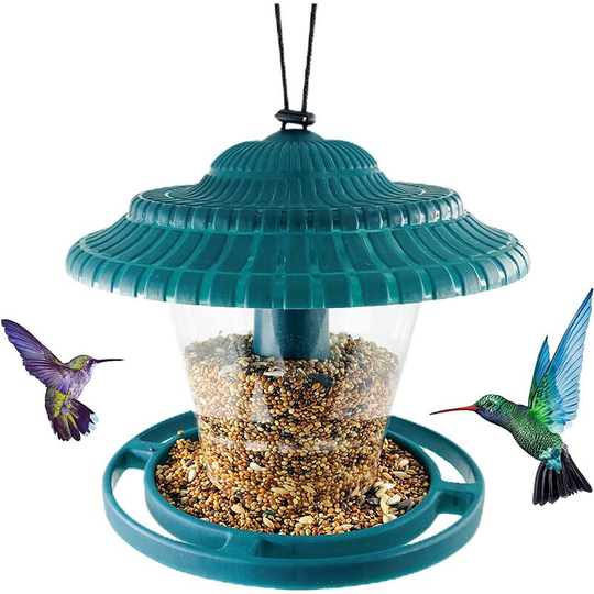 Bird Feeder for Outside, Wild Bird Feeder Hanging for Garden Yard Decoration (Green)1pack