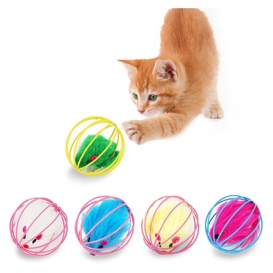 13treize - 5 Pcs Cat Spring Balls Stretchable Cat Springs Toys Interactive Cat Toys Rolling Cat Balls Colorful Playful Coils Spring Action Toy Caged
