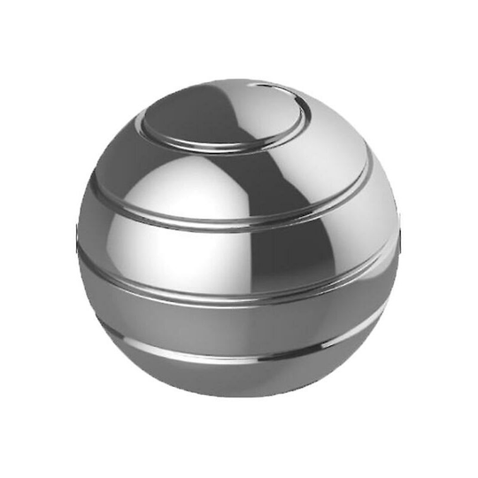Kinetic Stress Relief Desk Toy Full Body Optical Illusion Fidget Spinner Ball 55mm Silver