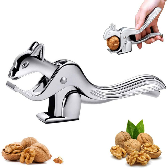 Nutcracker, nutcracker walnuts, zinc die-cast, effort-saving opening nuts, length: 18 cm, metal, lever, silver, for nuts shellfish seafood crab leg