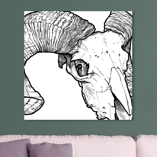 'Skulls and Bones' Graphic Art on Wrapped Canvas
