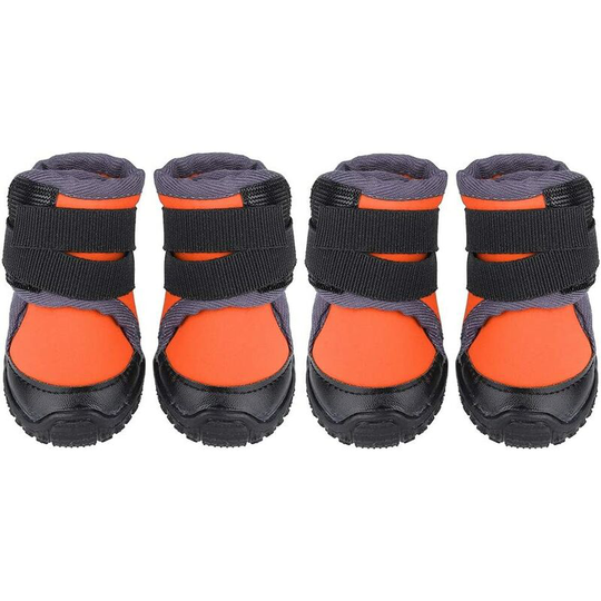 4Pcs Fashion Puppy Shoes Large Dog Non-Slip Outdoor Sports Climbing Boots Pet Supplies for Small Medium Large Dogs(55-Orange)