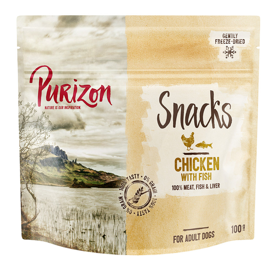Purizon Dog Snacks - Grain-Free Chicken with Fish - Saver Pack: 3 x 100g