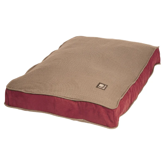 Heritage Houndstooth Dog Box Duvet Cover in Beige and Red