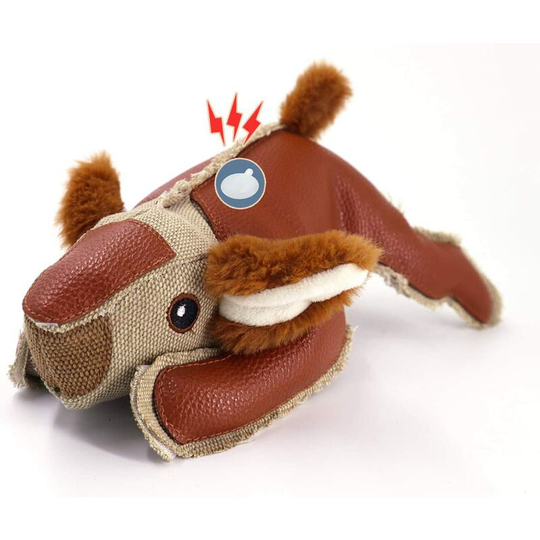Briday - Dog Plush Toys Pack Squeaky, Stuffed pu Leather Dog Toy Set, Large Medium Small Breed, Interactive Cute Dog Toys with Squeakers