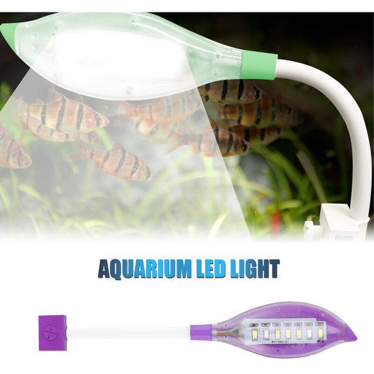 Aquarium Light Small led Clip Light for Fish Tank usb Leaf Shape led Light for Aquarium Fish Tank White Blue Lighting Color,model:Purple