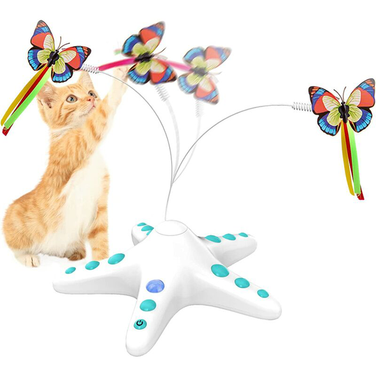 Interactive Cat Toy for Indoor Cats Automatic Electronic Cat Toy 360 Degree Rotating Butterfly