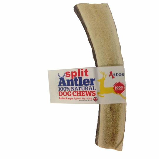 100% Natural SPLIT Antler Dog Chews The Hypo-Allergenic Dog Chew Like Stagbar (Weight - Large 81 - 120g), Size May Vary