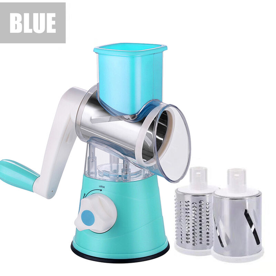 Multifunctional Vegetable Grater Rotary Cheese Grater Vegetable Slicer 3 Interchangeable Blades Easy Clean Rotary Grater Slicer for Fruit Vegetables