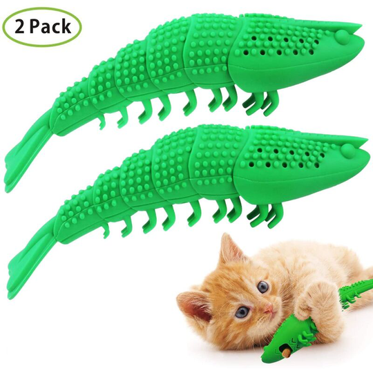 Interactive Cat Toys Kitten Catnip Toothbrush Chewing Treat Toy Pitting Resistance Pet Toys for Teeth Cleaning Dental Care