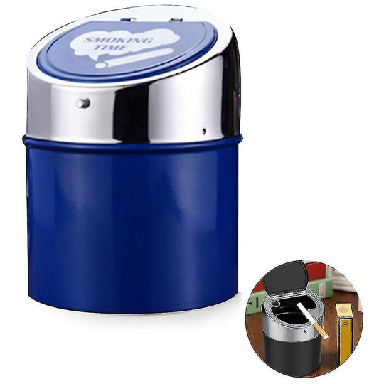 Thsinde - Smokeless Metal Steel Ashtrays For Cigarettes With Covered Push Lid Portable Windproof Ash Tray Bucket Big Small Set For Home