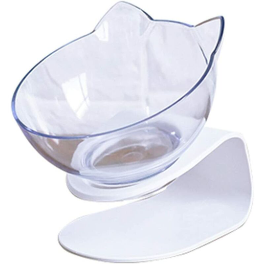 Cat Bowls 15° Tilted Platform Feeder Raised Feeding Bowl with Stand for Pet Food Water