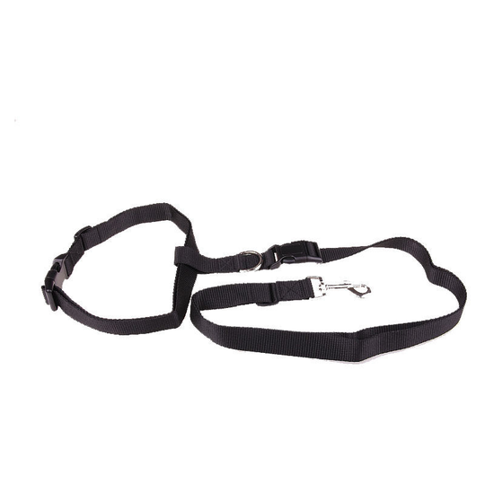 Dog leash lap belt with leash 78-140 - Black - For dog