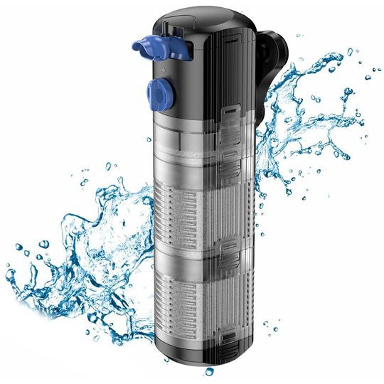 Heguyey - Built-in Aquarium Power Filter:Adjustable water flow 2-stage filtration system