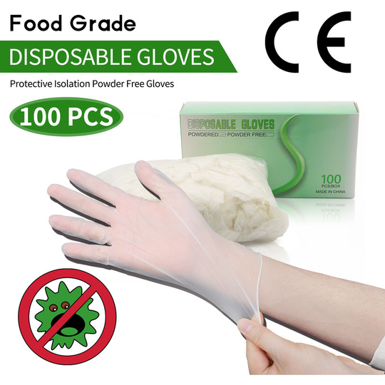 Elegant - Disposable Gloves Latex Rubber Gloves Powdered 100Pcs Medium