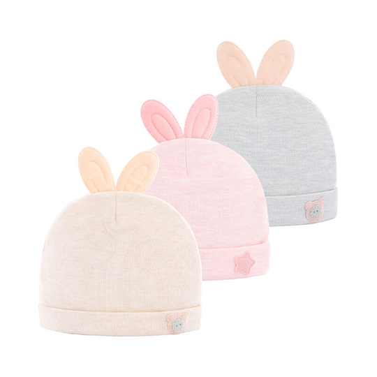 3pack Cotton Newborn Baby Girls Hat Spring Newborn Boys Hat Cute Rabbit Infant Beanie