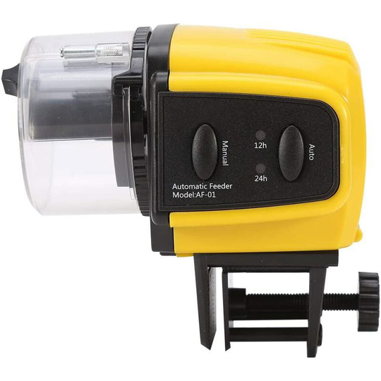 Benobby Kids - Aquarium Automatic Food Feeder, Automatic Plastic Fish Feeder Digital Electrical Timer Fish Tank Food Feeding, Yellow, 1pc
