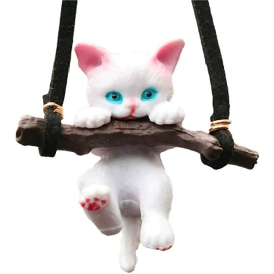 Car Pendant Creative Cute Cat Branch Car Rearview Mirror Pendant Cute Climbing Cat Car Decoration,Rearview Mirror Pendant
