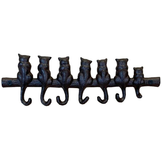 Cat Tail Wall Hook Rack in Cast Iron