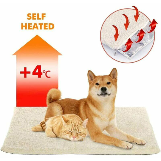 Dog mattress - Self-heating cushion for cat dog, Thermal heating blanket Without electricity & batteries - 60x45 cm
