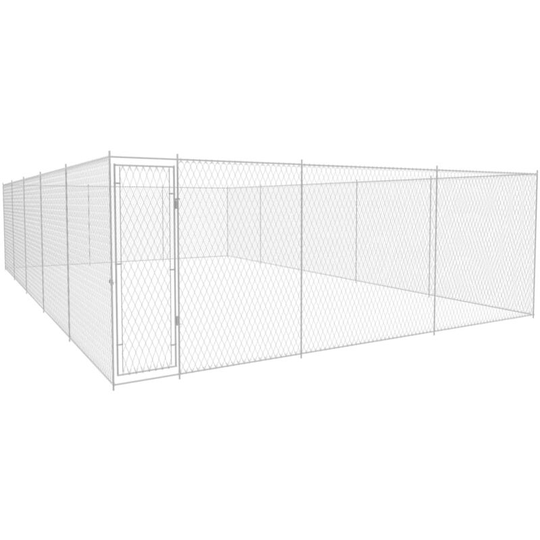 Outdoor Dog Kennel Galvanised Steel 950x570x185 cm vidaXL - Silver