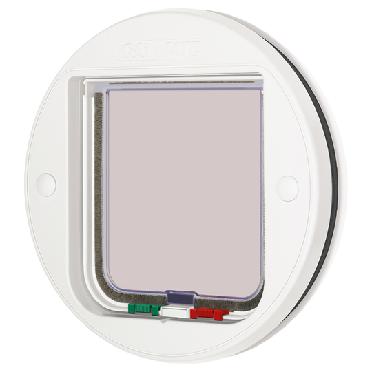 Cat Mate Glass Fitting Cat Flap - 4 Way Lock - White Cat Flap