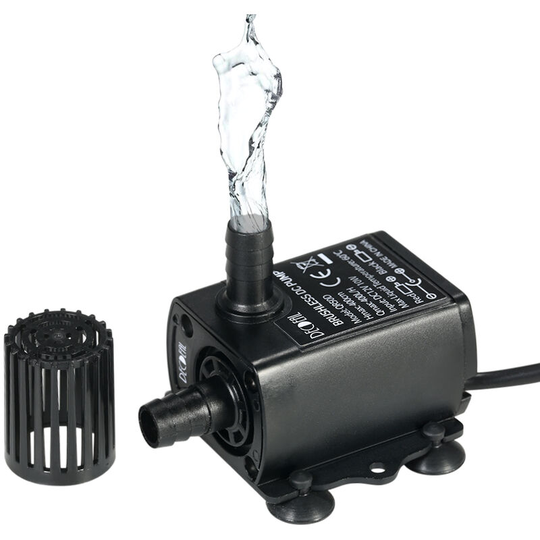 Ultra-quiet Mini Brushless Water Pump DC12V 10W with 5.5*2.1mm Female Waterproof Submersible Fountain Aquarium Circulating 400L/H Lift 400cm