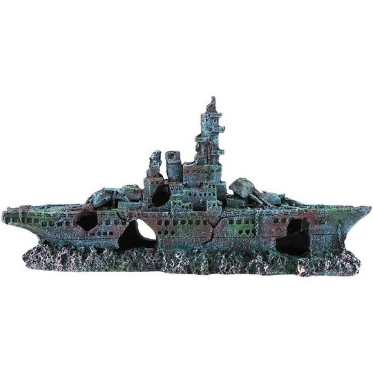 Echoo - Aquarium Boat Boat, Simulation Resin Skin Fish Tank Aquarium Ornaments Decor