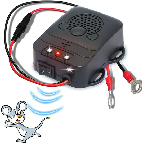 Hiasdfls - Ultrasonic Car Repellent, Electronic Rat Weasel Repeller Deterrent with led Strobe Lights for Car, Barn, Kitchen