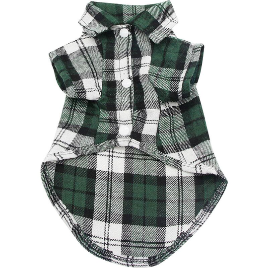 Dog Plaid Shirt, Pet Plaid Shirt Dog Clothes, Cat Plaid Clothes Soft and Comfortable Shirt (xs, Green)