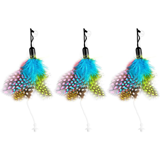 Interactive Robotic Cat Toys Accessories, Replacement Cat Feather Toys, Pet Exercise Feather Stickers Toys for Indoor Cats/Kitten(3 pcs)