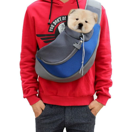 Soft Mesh Hands Free Single Shoulder Pet Carrier Backpack, for Puppy Guinea Pig, Royal Blue (l)