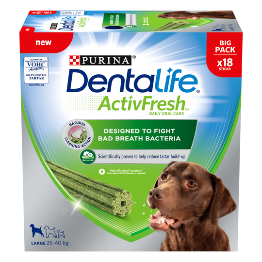Purina Dentalife ActivFresh Daily Dental Care Snacks for Large Breed Dogs - 36 Sticks