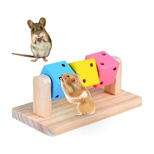 Ilovemilan - Hamster Chew Toys, Natural Wooden Grinding Teeth Toys for Guinea Pigs, Rabbits, Bunny, Chinchillas, Exercise Intelligence Training