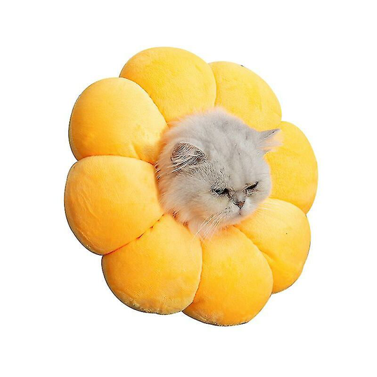Sun flower medical collar for cat and dog pet supplies anti-bite and anti-lick yellow s