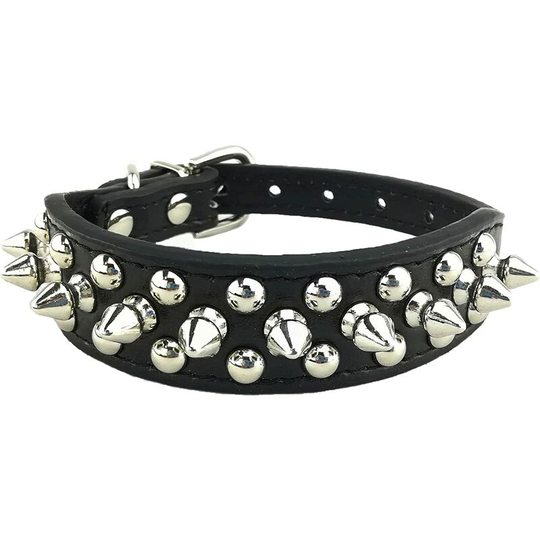 Classic Collars Stylish Punk Dog Collar Studded Dog Collar Dog Collar for Dogs(Black-XS)