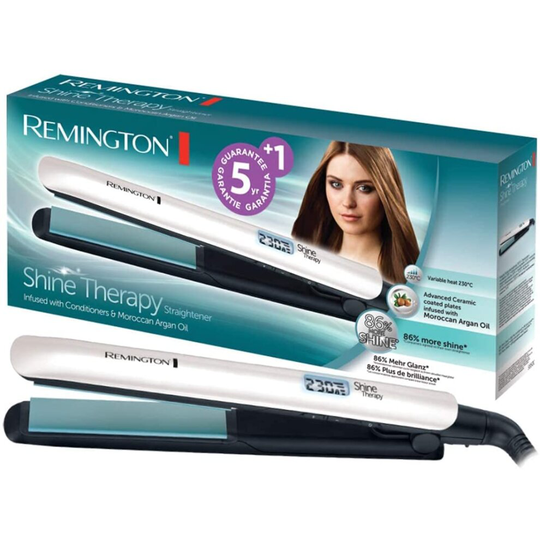 Remington Shine Therapy Advanced Ceramic Hair Straighteners with Morrocan Argan Oil for Improved Shine - S8500