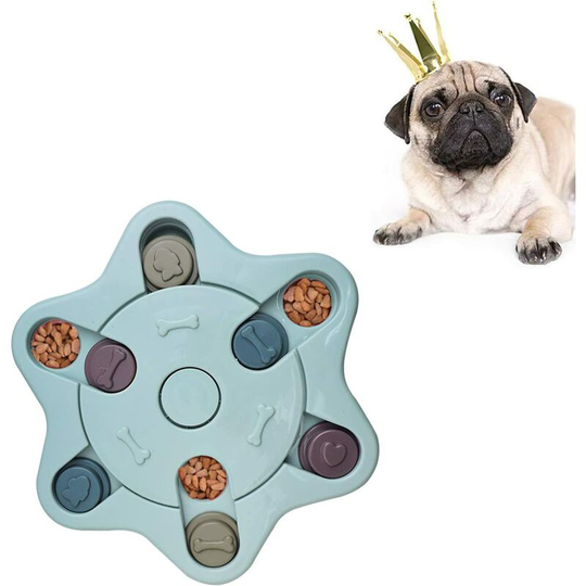Dog Puzzle, Dog Food Dispenser Toy, Durable Interactive Dog Toy, Puppy iq Training Toy (Blue) - Langray