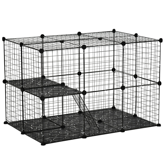 PawHut Pet Playpen DIY Small Animal Cage for Kitten Bunny Chinchilla