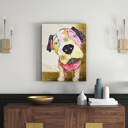 'Is It Time Puppy' by Connie Haley Graphic Art Wrapped on Canvas