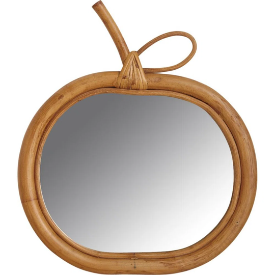 Mercilus Oval Rattan Framed Wall Mounted Accent Mirror in Brown