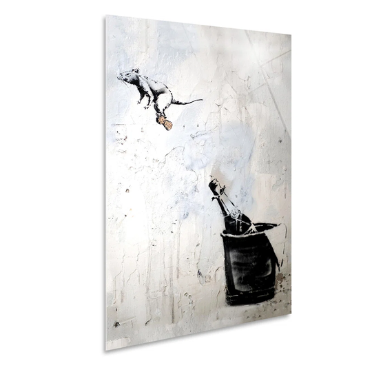 Mouse on the Bottle Cap by Banksy - Unframed Painting
