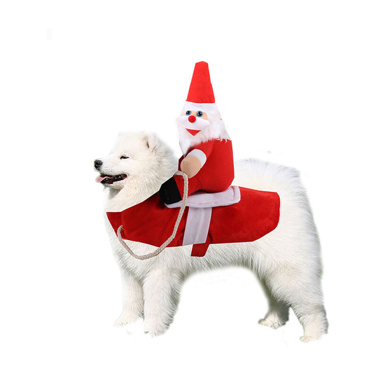 Christmas Costume for Dog,Santa Claus Dog Costume,Santa Claus Dog Costume-Santa Claus Riding Top/Adjustable Size/Christmas Party Pet Cosplay for Dog