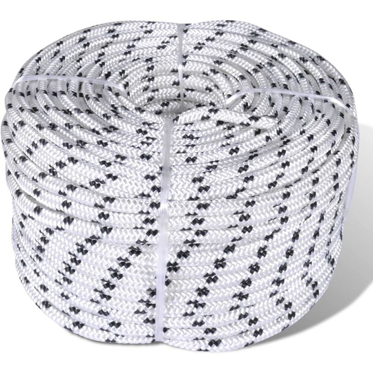 Braided Rope Coil Boat Line Polyester 6 mm x 50 m VD32015 - Hommoo