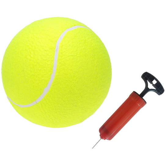 9.5� Oversize Giant Tennis Balls Inflatable Tennis Ball with Pump Dog Toy Balls For Signature Children Adult Pets Dogs Cats Fun - Ball & Pump