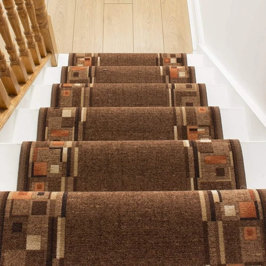 Alkmaar Looped Dark Brown Stair Runner