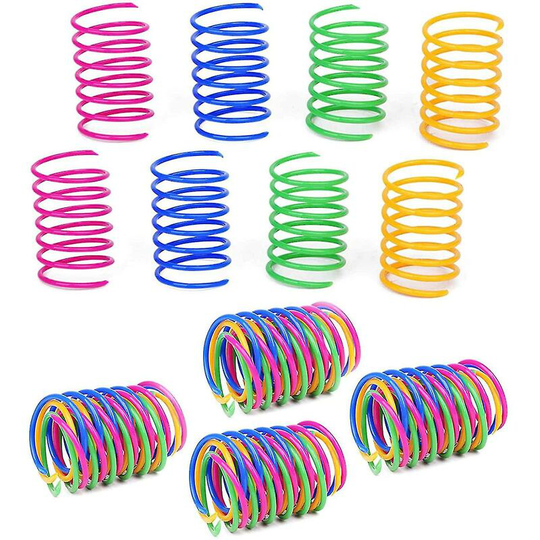 Cat Springs Toy Coil Indoor Soft Colourful Spiral Plastic Wide Pet Jouet Pour
